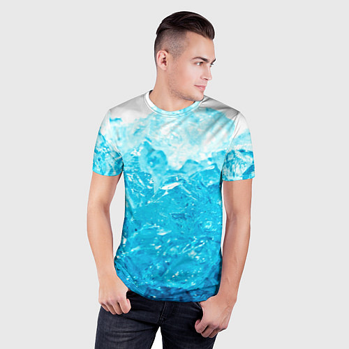 Мужская спорт-футболка Лёд / 3D-принт – фото 3