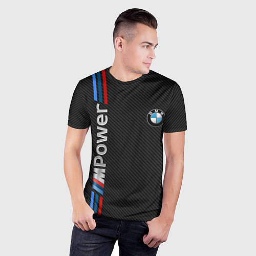 Мужская спорт-футболка BMW POWER CARBON / 3D-принт – фото 3