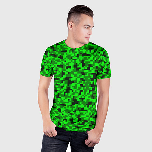 Мужская спорт-футболка КАМУФЛЯЖ GREEN / 3D-принт – фото 3