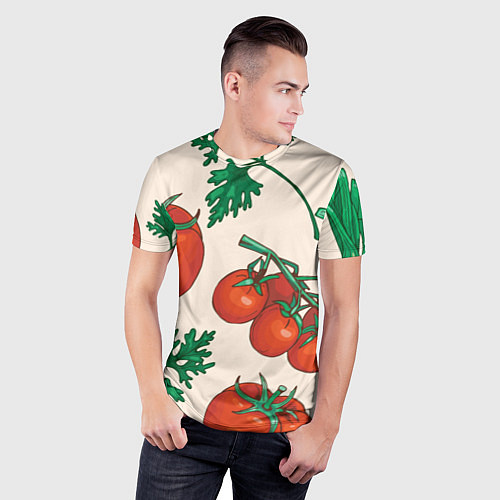 Мужская спорт-футболка Летние овощи / 3D-принт – фото 3