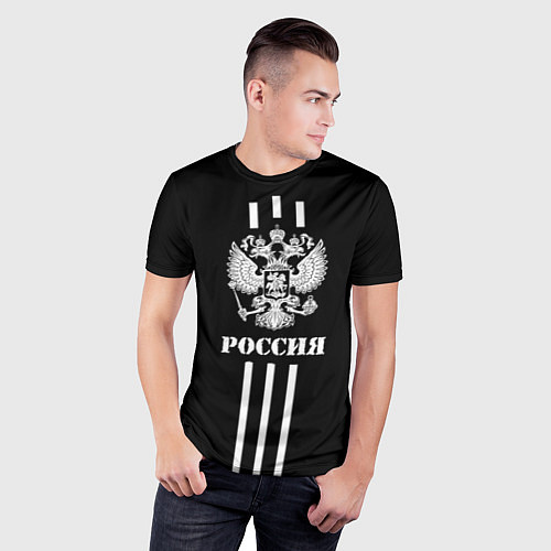 Мужская спорт-футболка Россия / 3D-принт – фото 3