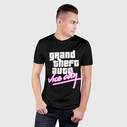 Мужская спорт-футболка GTA VICE CITY / 3D-принт – фото 3