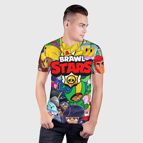 Мужская спорт-футболка BRAWL STARS ВСЕ БРАВЛЕРЫ / 3D-принт – фото 3