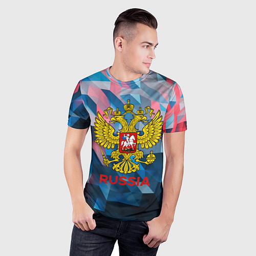 Мужская спорт-футболка RUSSIA / 3D-принт – фото 3
