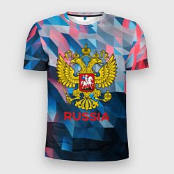Футболка спортивная мужская RUSSIA, цвет: 3D-принт