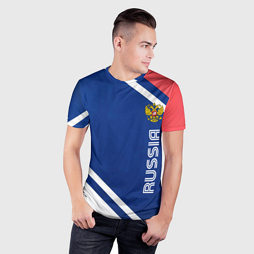 Мужская спорт-футболка RUSSIA SPORT / 3D-принт – фото 3