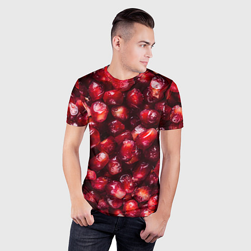 Мужская спорт-футболка Много ягод граната ярко сочно / 3D-принт – фото 3