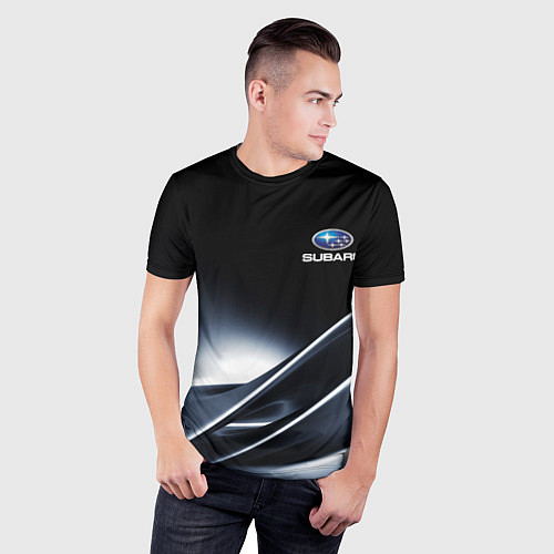 Мужская спорт-футболка SUBARU / 3D-принт – фото 3