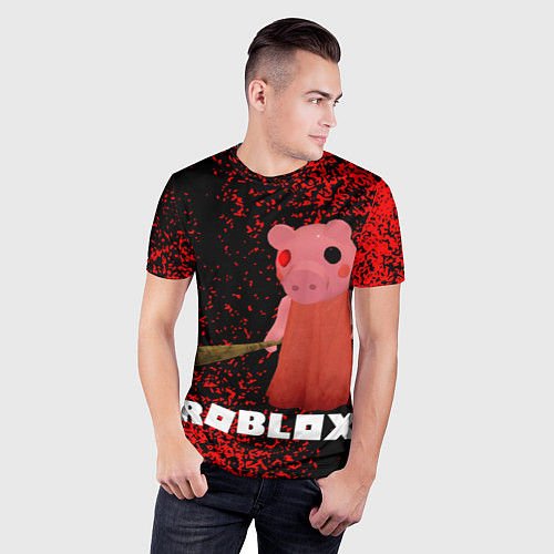Мужская спорт-футболка Roblox Piggy / 3D-принт – фото 3