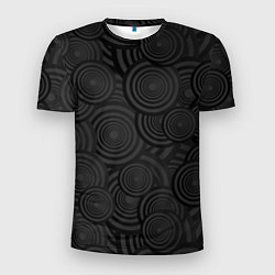 Футболка спортивная мужская Круги черный узор геометрия, цвет: 3D-принт