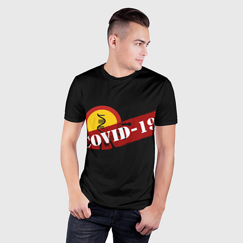 Мужская спорт-футболка Covid-19 Антивирус / 3D-принт – фото 3
