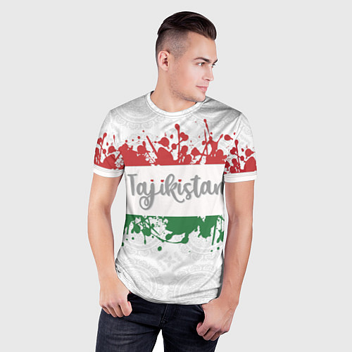 Мужская спорт-футболка Таджикистан / 3D-принт – фото 3