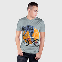 Футболка спортивная мужская Космический велосипедист Z, цвет: 3D-принт — фото 2