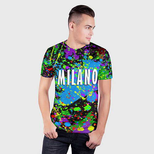 Мужская спорт-футболка Milano - abstraction - Italy / 3D-принт – фото 3