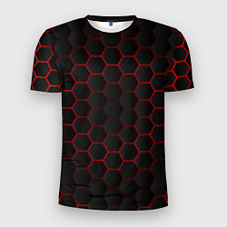 Мужская спорт-футболка 3D black & red