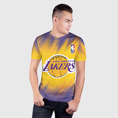 Мужская спорт-футболка Los Angeles Lakers / 3D-принт – фото 3