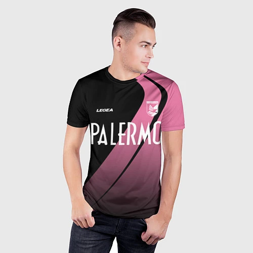 Мужская спорт-футболка PALERMO FC / 3D-принт – фото 3