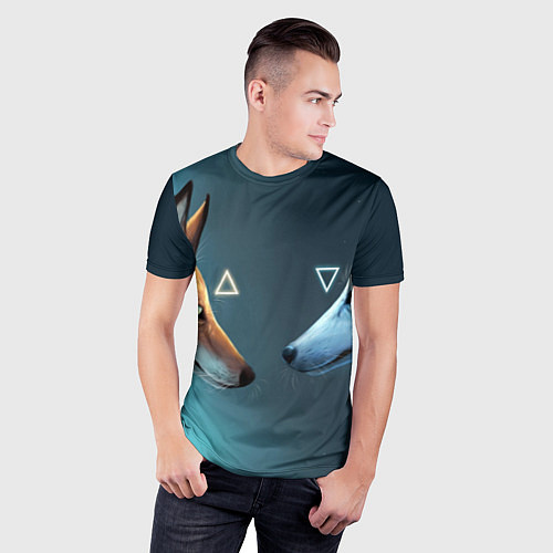 Мужская спорт-футболка ЛИСА И ВОЛК D / 3D-принт – фото 3