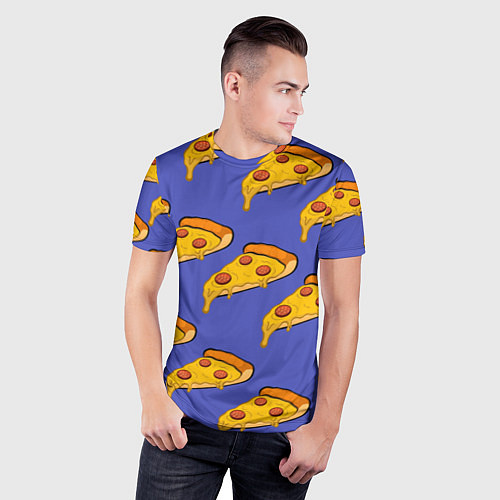 Мужская спорт-футболка Кусочки пиццы / 3D-принт – фото 3