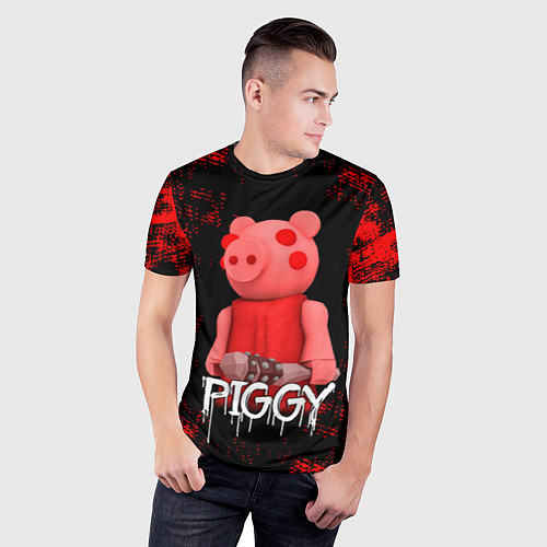 Мужская спорт-футболка Roblox Piggy / 3D-принт – фото 3