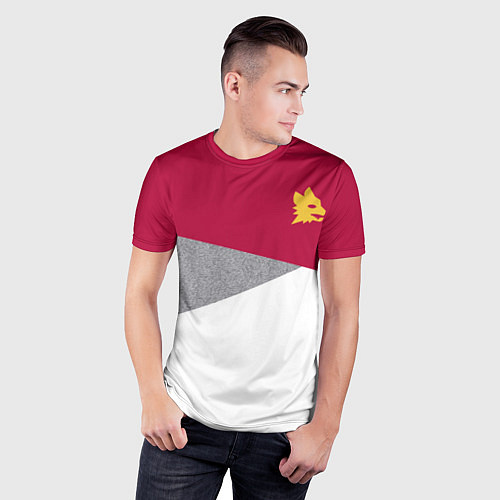 Мужская спорт-футболка AS Roma Red Design 2122 / 3D-принт – фото 3