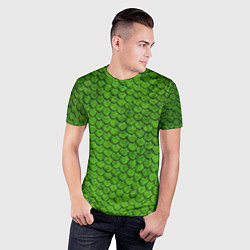 Футболка спортивная мужская Зелёная чешуя, цвет: 3D-принт — фото 2