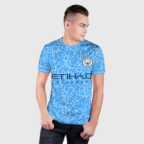 Мужская спорт-футболка Manchester City 2021 Home Kit / 3D-принт – фото 3