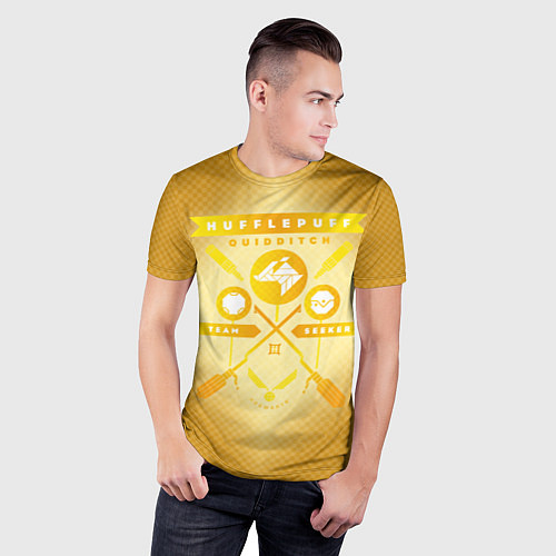 Мужская спорт-футболка Hufflepuff Quidditch Team / 3D-принт – фото 3