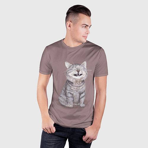 Мужская спорт-футболка Котёнок ыыы / 3D-принт – фото 3