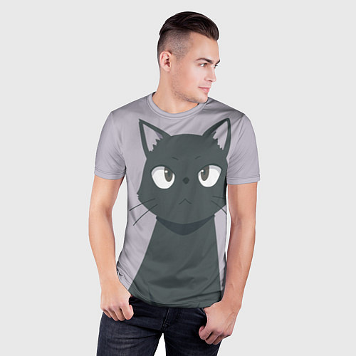Мужская спорт-футболка Чёрный кот / 3D-принт – фото 3