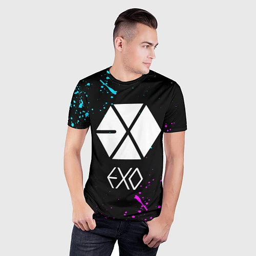 Мужская спорт-футболка EXO BAND / 3D-принт – фото 3