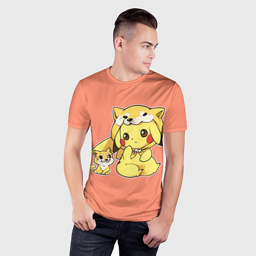 Мужская спорт-футболка Pikachu Pika Pika / 3D-принт – фото 3