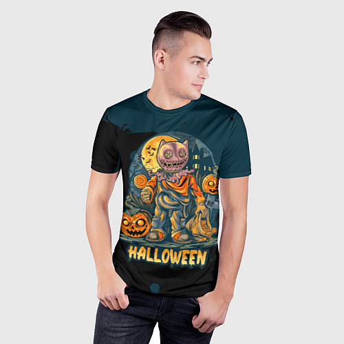 Мужская спорт-футболка Happy Halloween / 3D-принт – фото 3