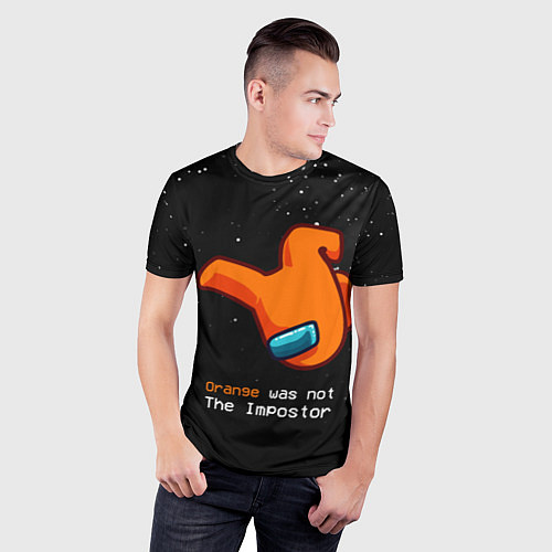 Мужская спорт-футболка AMONG US - Orange / 3D-принт – фото 3