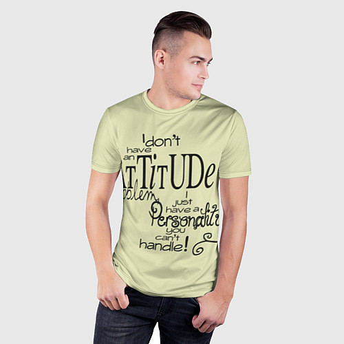 Мужская спорт-футболка Мудрая фраза о проблемах / 3D-принт – фото 3