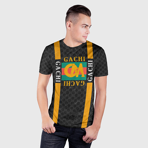 Мужская спорт-футболка Gachi Gucci / 3D-принт – фото 3