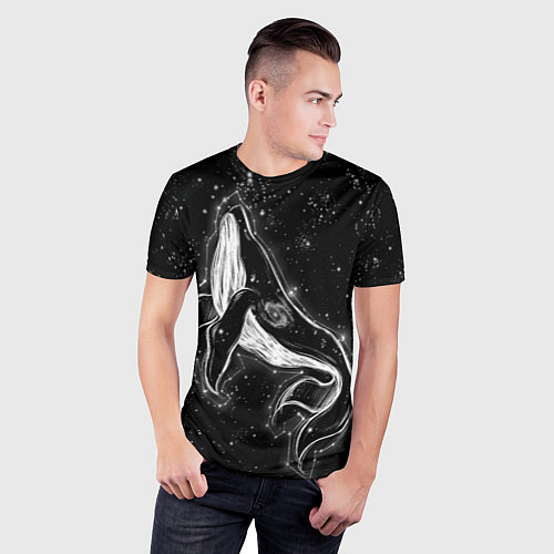 Мужская спорт-футболка Космический Кит / 3D-принт – фото 3