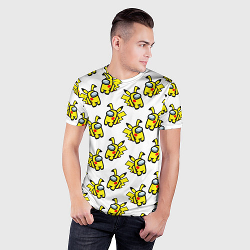 Мужская спорт-футболка Among us Pikachu / 3D-принт – фото 3