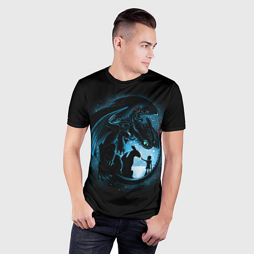 Мужская спорт-футболка Как приручить дракона / 3D-принт – фото 3