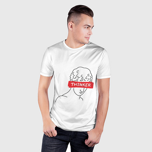 Мужская спорт-футболка Thinker / 3D-принт – фото 3