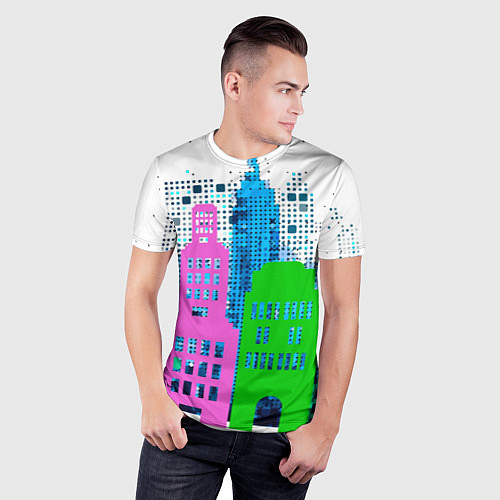 Мужская спорт-футболка Город / 3D-принт – фото 3