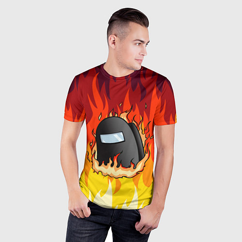 Мужская спорт-футболка Among Us Fire Z / 3D-принт – фото 3