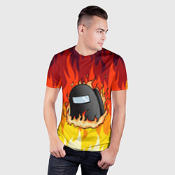 Футболка спортивная мужская Among Us Fire Z, цвет: 3D-принт — фото 2