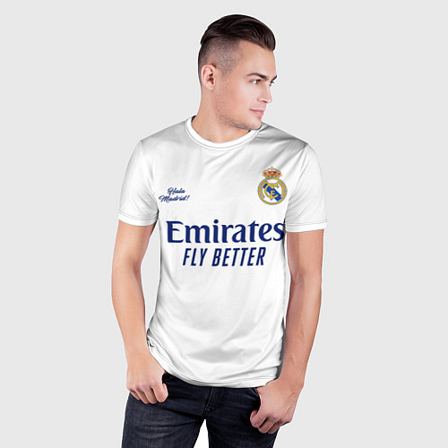 Мужская спорт-футболка REAL MADRID, домашняя 2021 / 3D-принт – фото 3