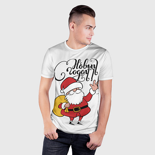 Мужская спорт-футболка С Новым годом! / 3D-принт – фото 3