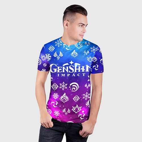 Мужская спорт-футболка GENSHIN IMPACT / 3D-принт – фото 3
