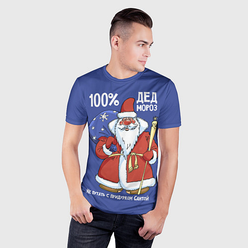 Мужская спорт-футболка 100% Дед Мороз / 3D-принт – фото 3