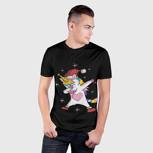 Мужская спорт-футболка Unicorn Dab / 3D-принт – фото 3