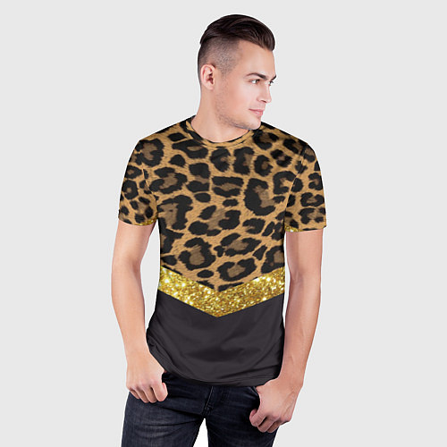 Мужская спорт-футболка Леопардовый принт / 3D-принт – фото 3