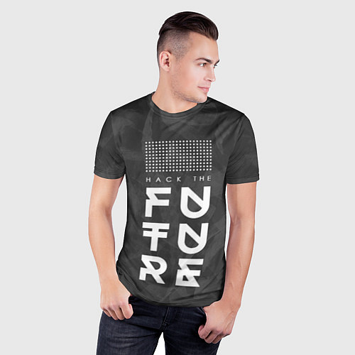 Мужская спорт-футболка Надпись Hack the future / 3D-принт – фото 3